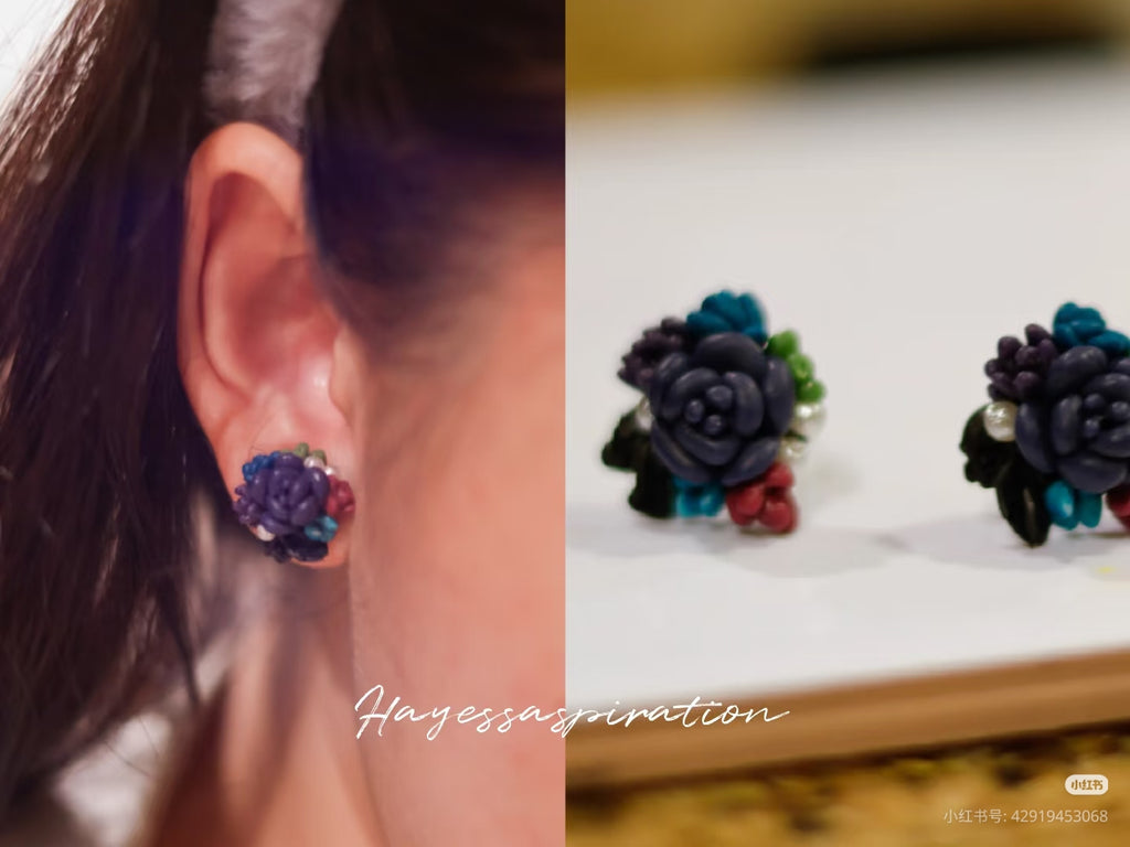 Cute succulent stud earrings