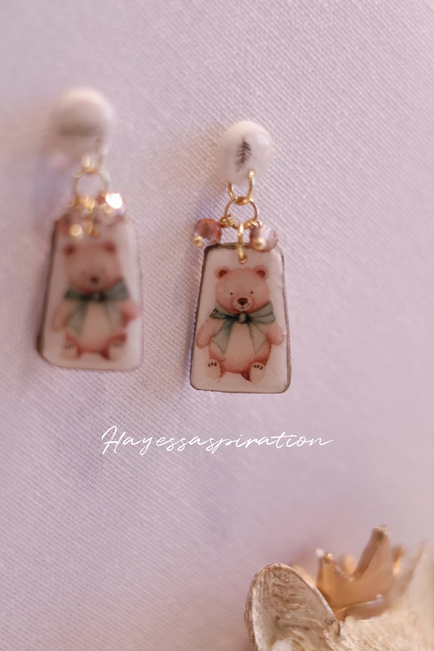 Christmas Teddy earrings - C