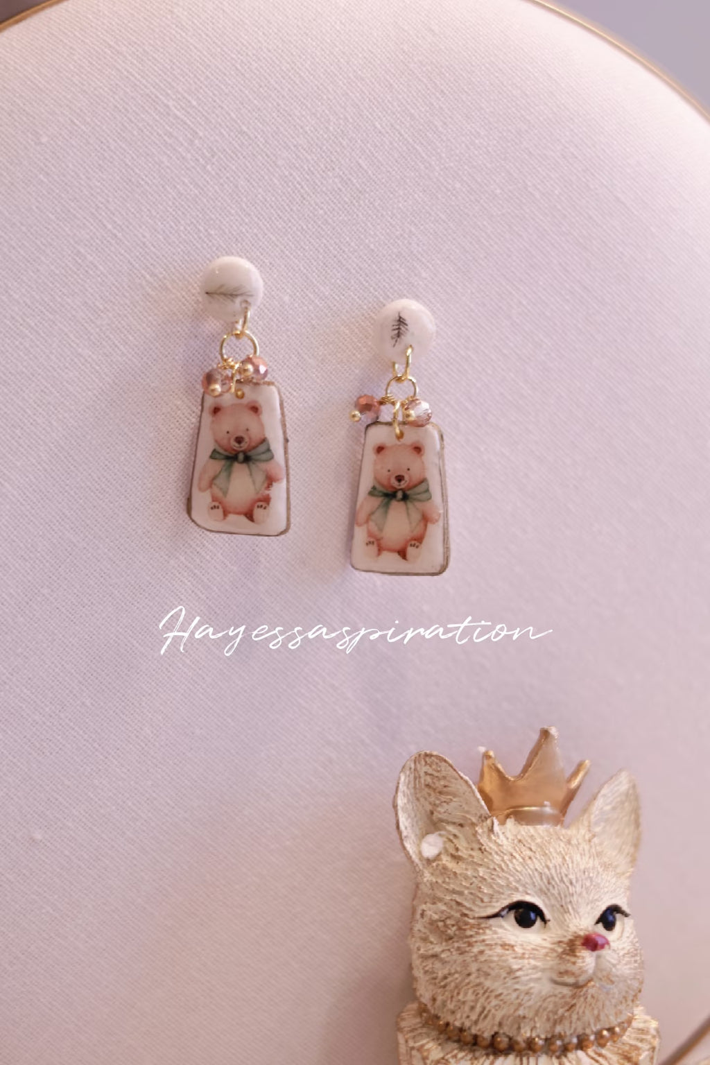 Christmas Teddy earrings - C