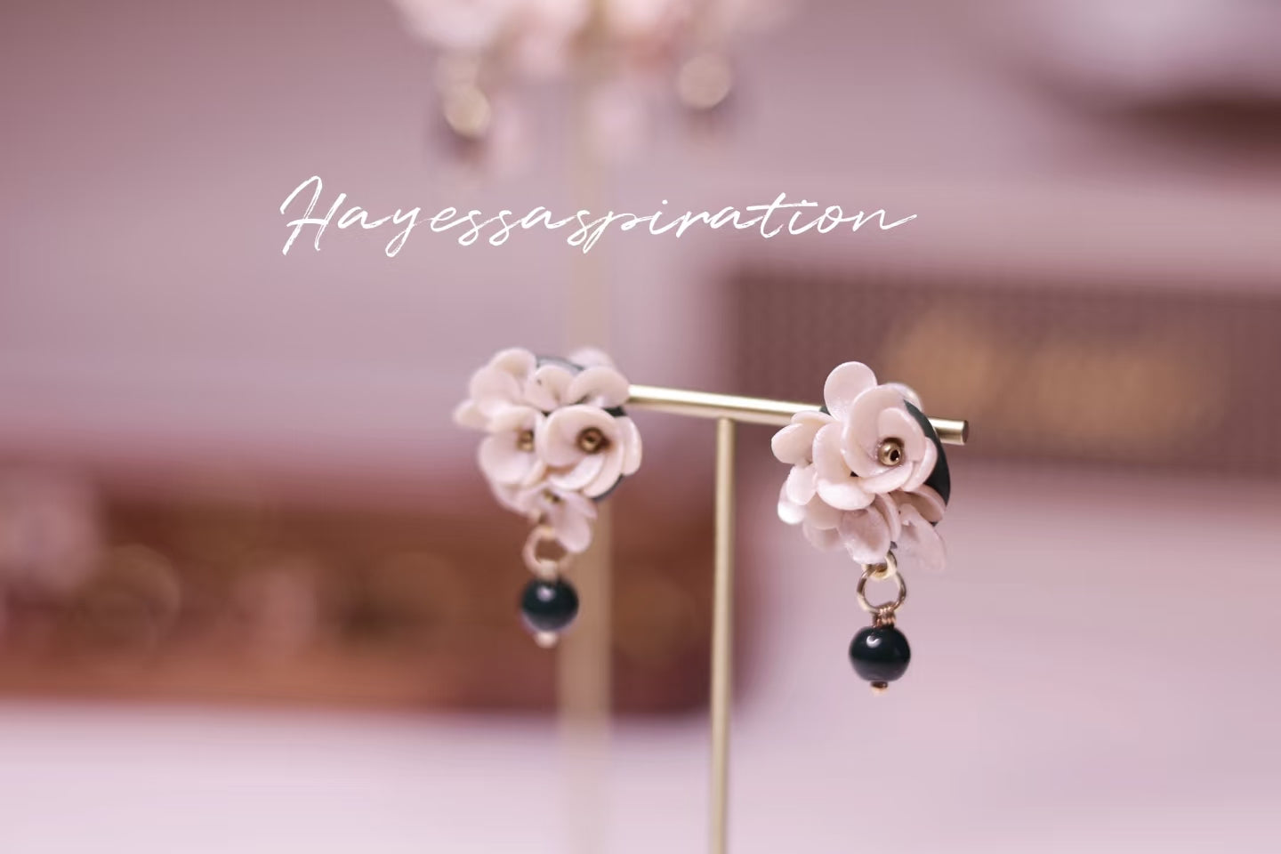 Petite Bloom Noir Earrings