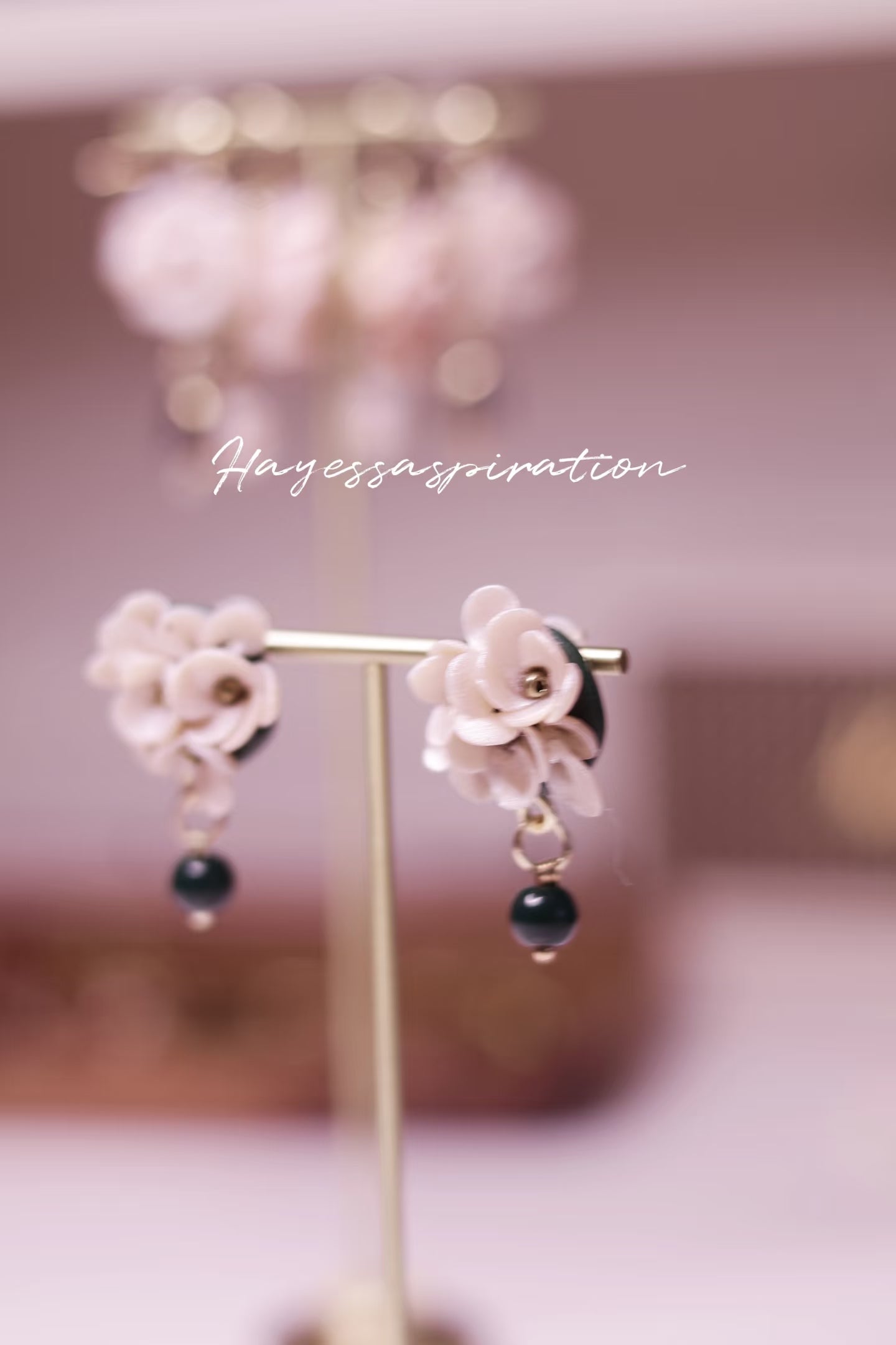 Petite Bloom Noir Earrings