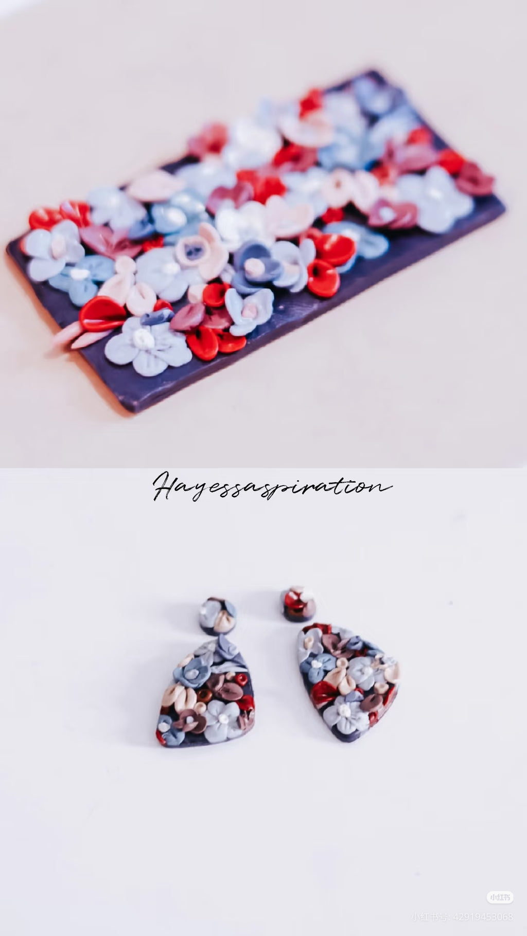 Floral Polymer Clay Earrings