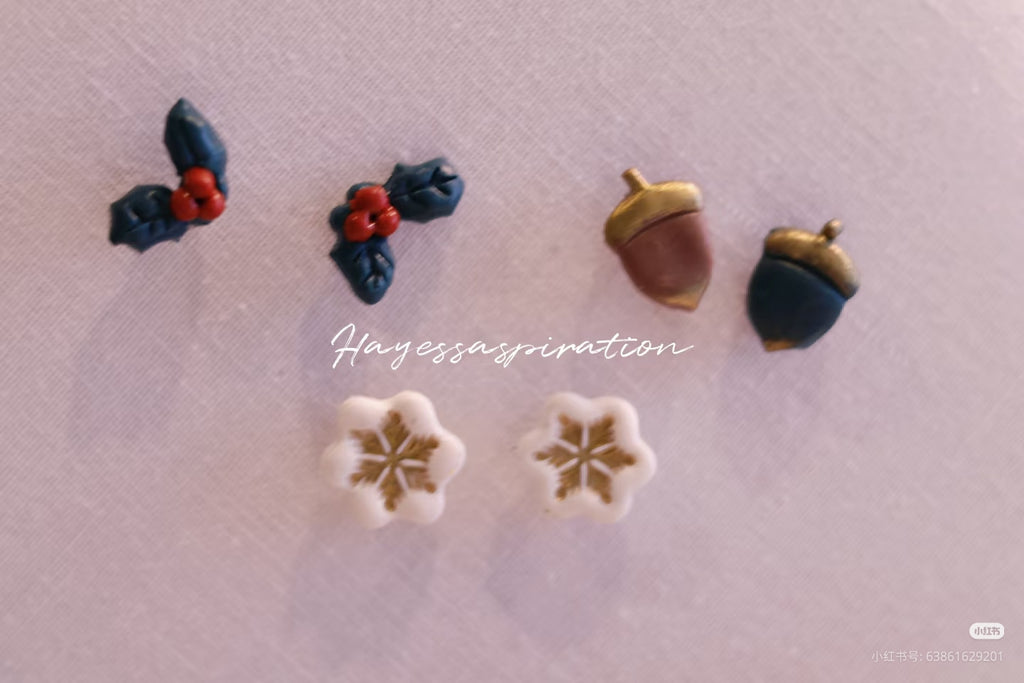 CUTE Xmas studs - 3 pairs