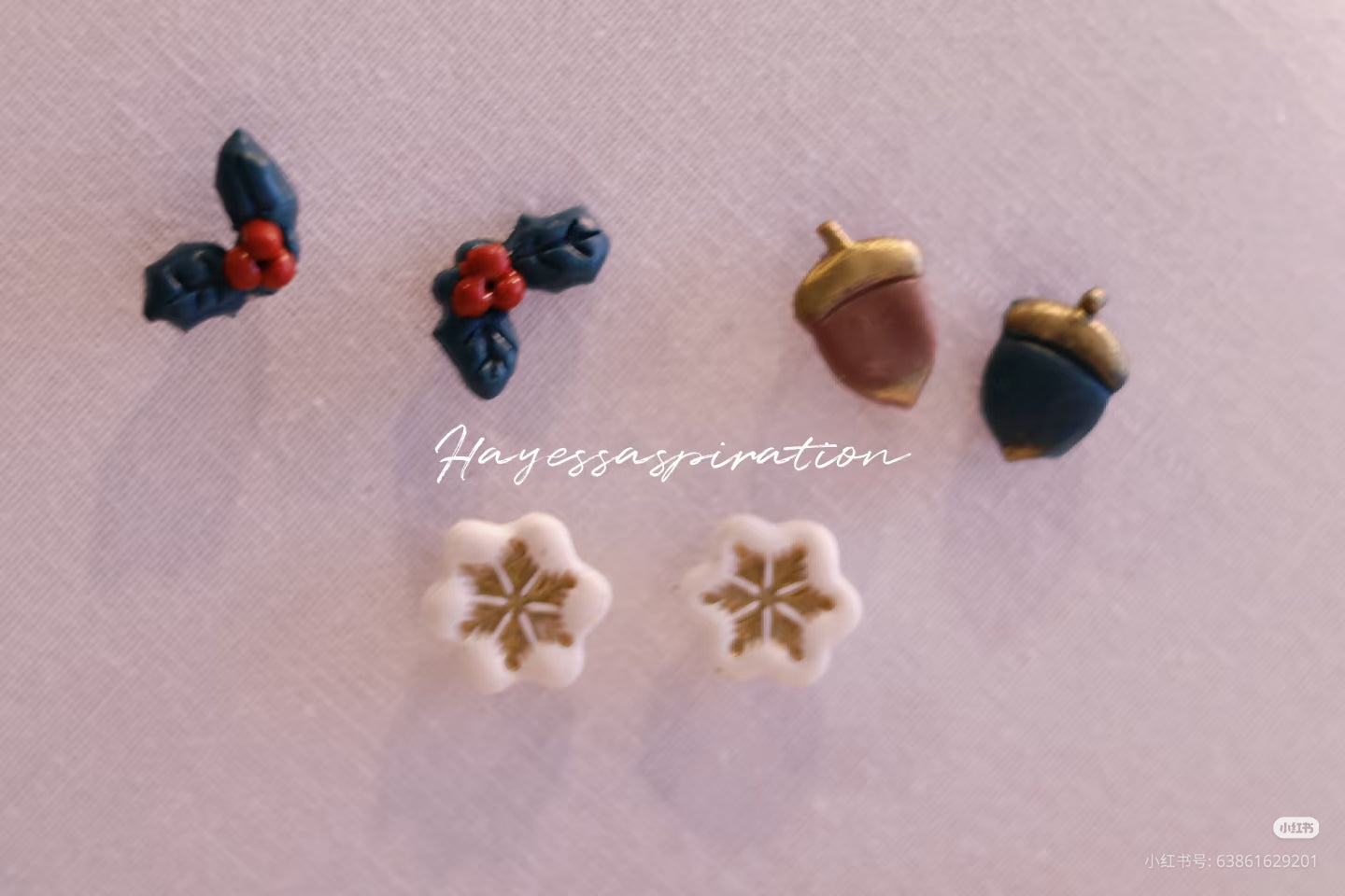 CUTE Xmas studs - 3 pairs