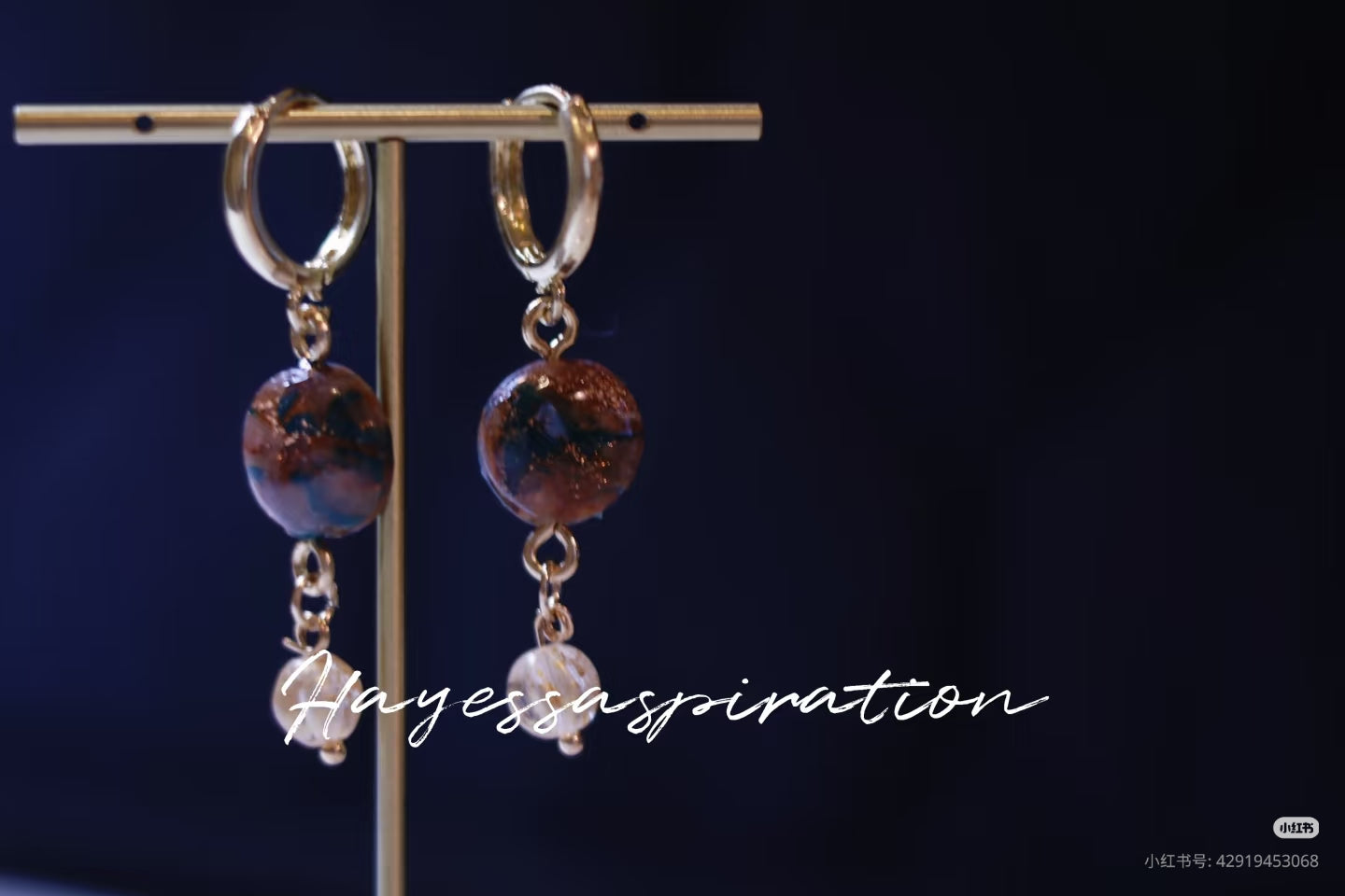 Celestial Marble Drop Earrings