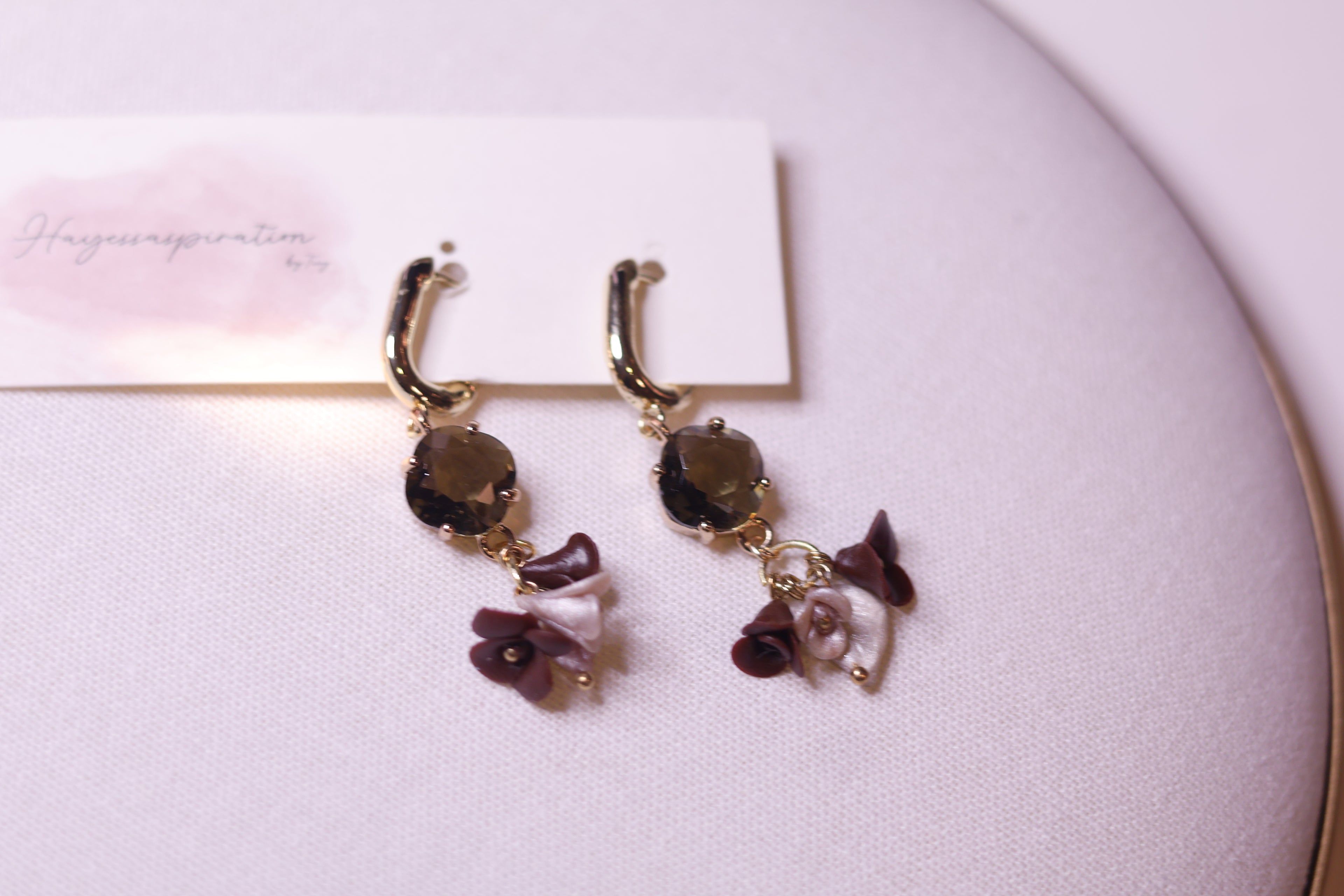 Plum Petal Charm Earrings