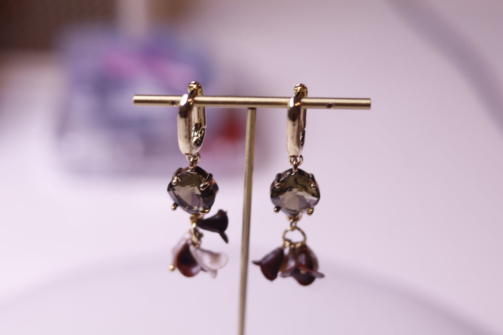 Plum Petal Charm Earrings