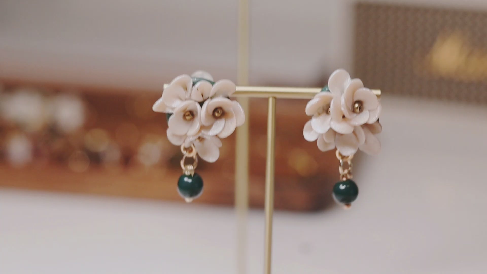 Petite Bloom Noir Earrings